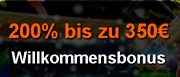 200 % bis 350 Euro im Winner Casino